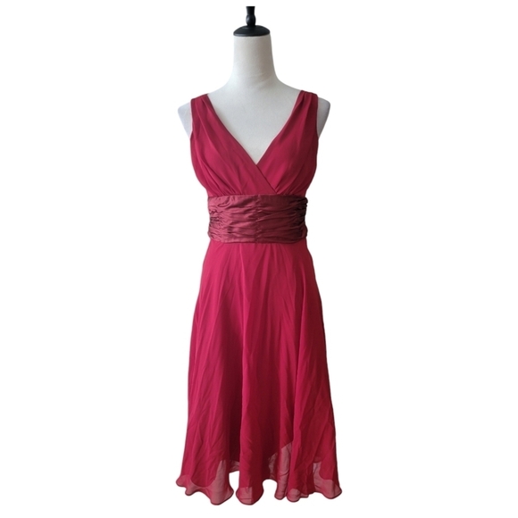 London Times Brick Red Sleeveless Cocktail Dress Size 6 - Picture 1 of 5